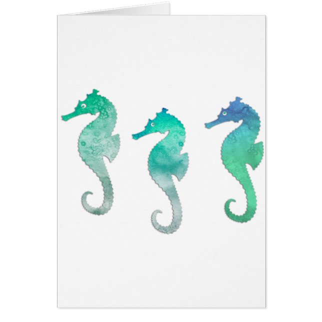 Seahorses verdes de la acuarela (Frente)