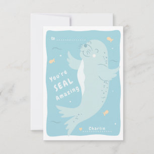 Seal asombrosa tarjeta de San Valentín en aula