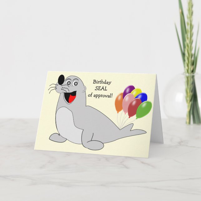 Seal Tarjeta de Cumpleaños Humorística (Anverso)