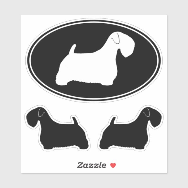 Sealyham Terrier Dog Silhouettes Vinyl Pegatina Se (Hoja)