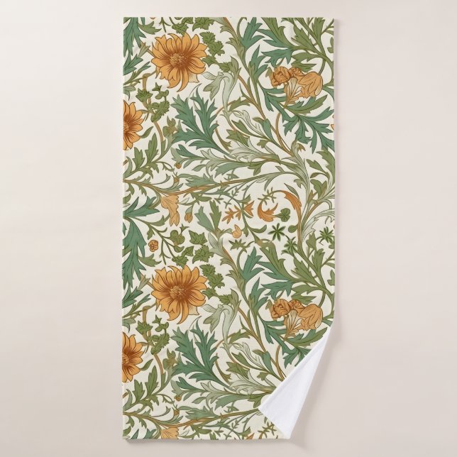 Seamless Arts and Crafts style repeating pattern (Toalla de baño)