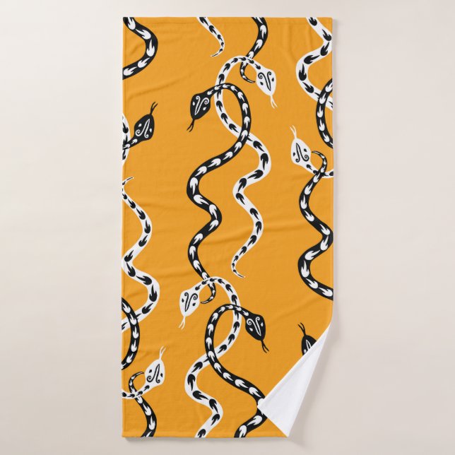 Seamless background of creeping decorative snakes (Toalla de baño)
