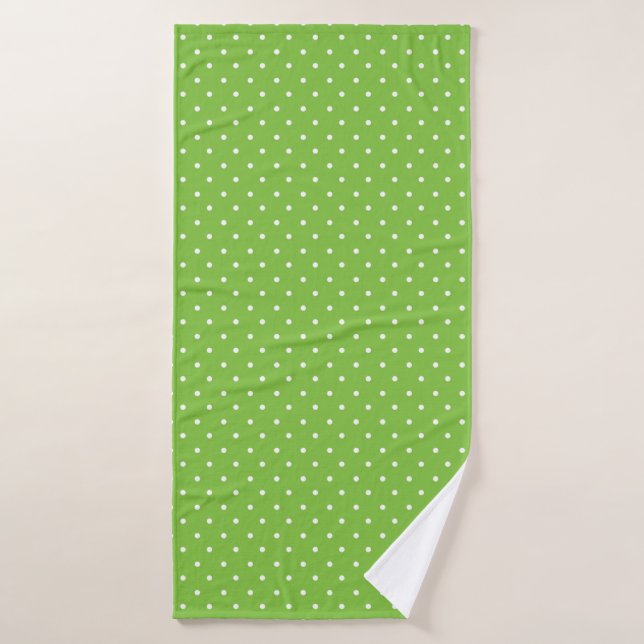 Seamless  bright lime polka dot pattern  (Toalla de baño)