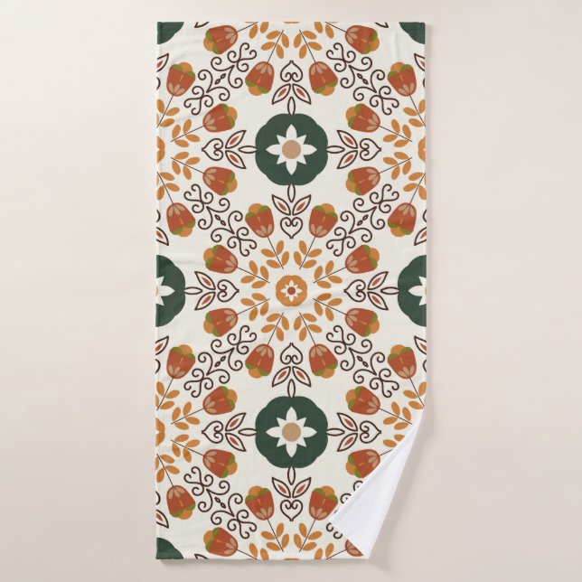Seamless floral natural abstract geometric pattern (Toalla de baño)