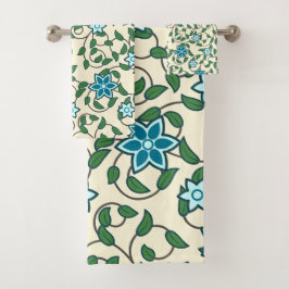 Seamless floral pattern on beige background