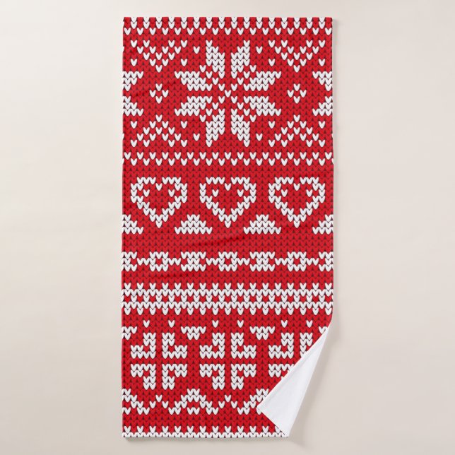 Seamless knitting pattern Norway festive sweater d (Toalla de baño)