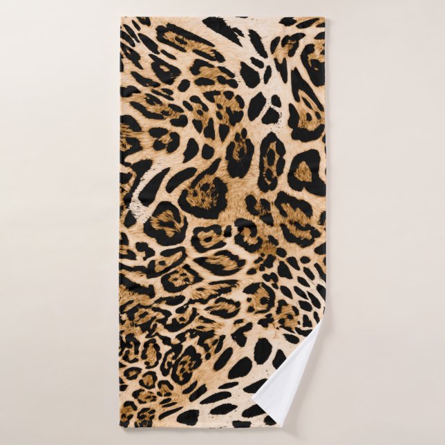 Seamless leopard texture, animal skin (Toalla de baño)