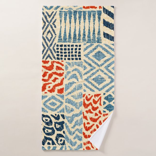Seamless patchwork pattern. A collection of hand-d (Toalla de baño)