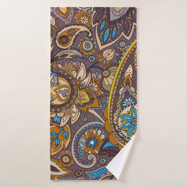 Seamless pattern based on traditional Asian elemen (Toalla de baño)