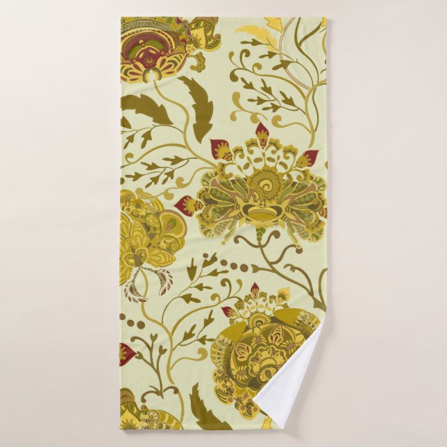 Seamless pattern, big indian paisley flowers. Tren (Toalla de baño)