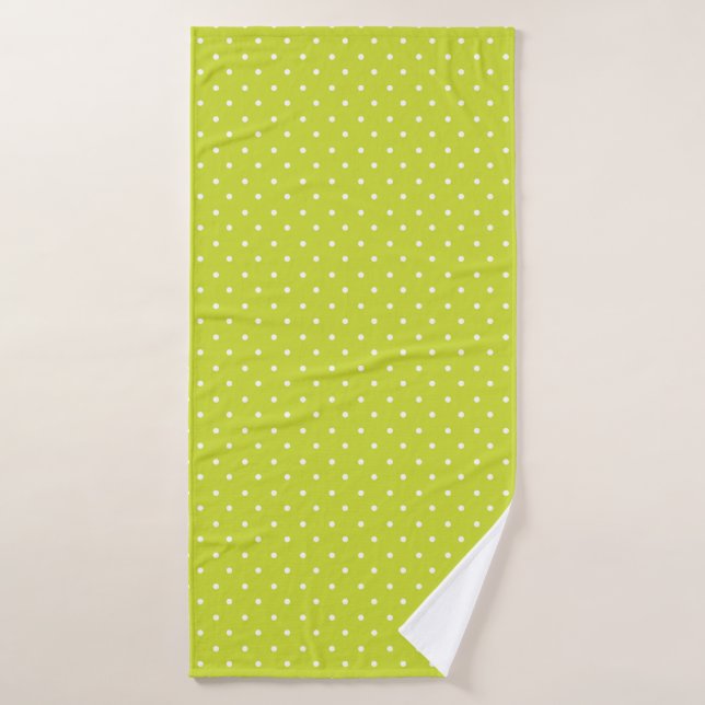 Seamless pattern  bright lime polka dot pattern (Toalla de baño)