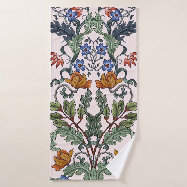 Seamless pattern with flowers in art deco style. M (Toalla de baño)