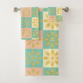 Seamless pattern with geometric floral motifs