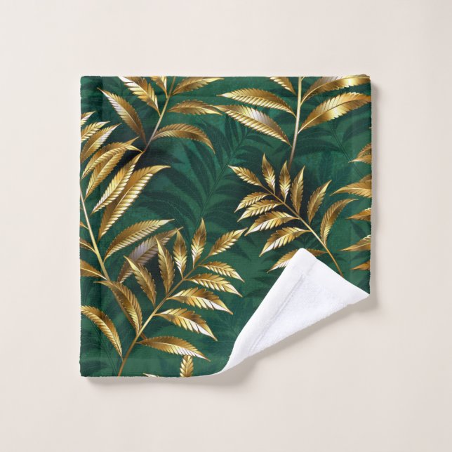 Seamless pattern with golden ferns (Toallita)