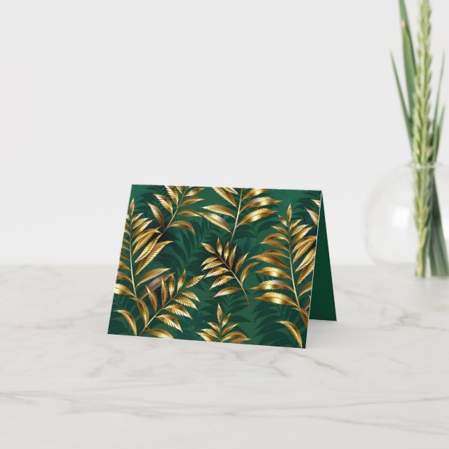 Seamless pattern with golden ferns (Anverso)