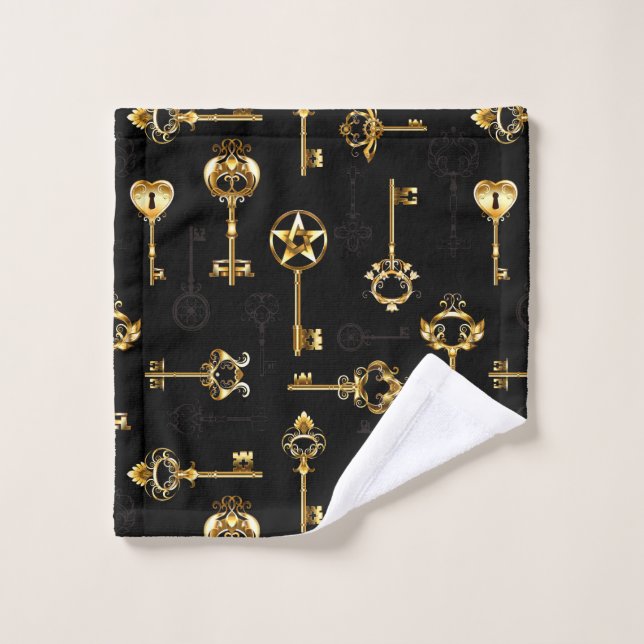 Seamless Pattern with Golden Keys (Toallita)