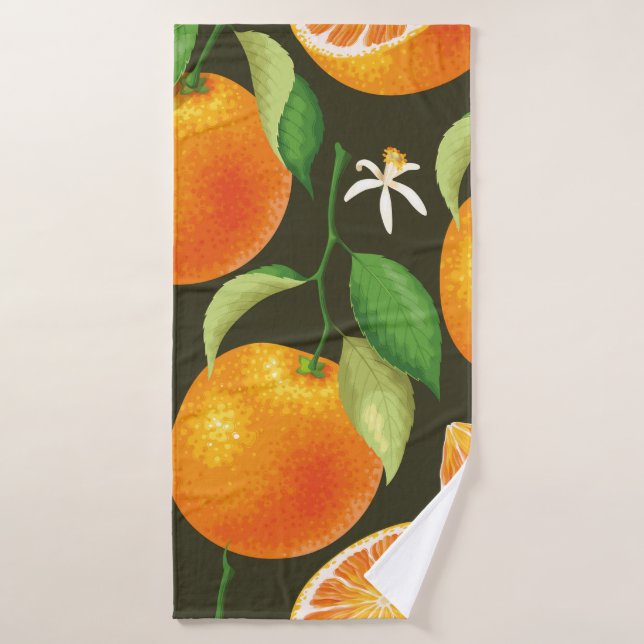 Seamless pattern with orange (Toalla de baño)