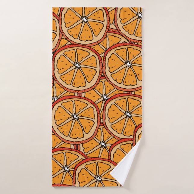 Seamless pattern with orange. Endless texture (Toalla de baño)