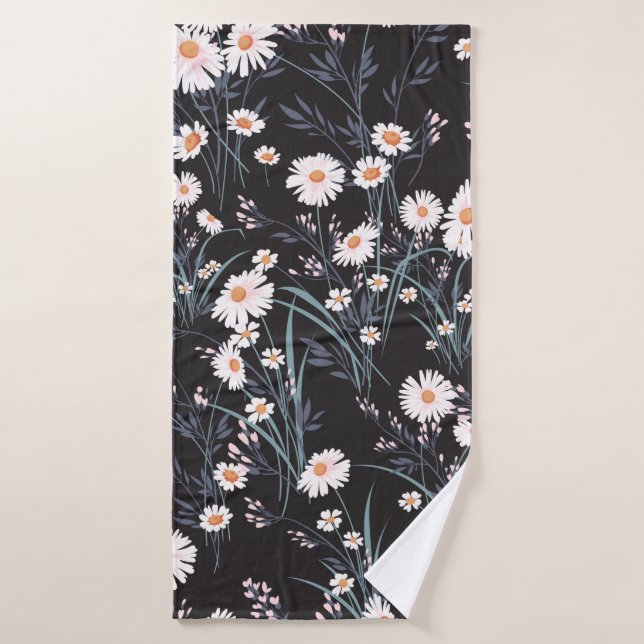 Seamless spring floral pattern with daisies (Toalla de baño)