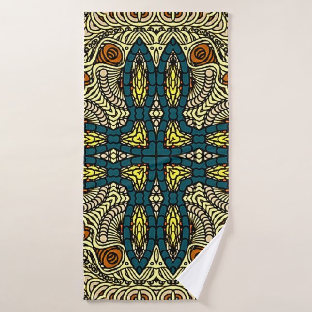Seamless Vintage pattern in oriental style Flower  (Toalla de baño)