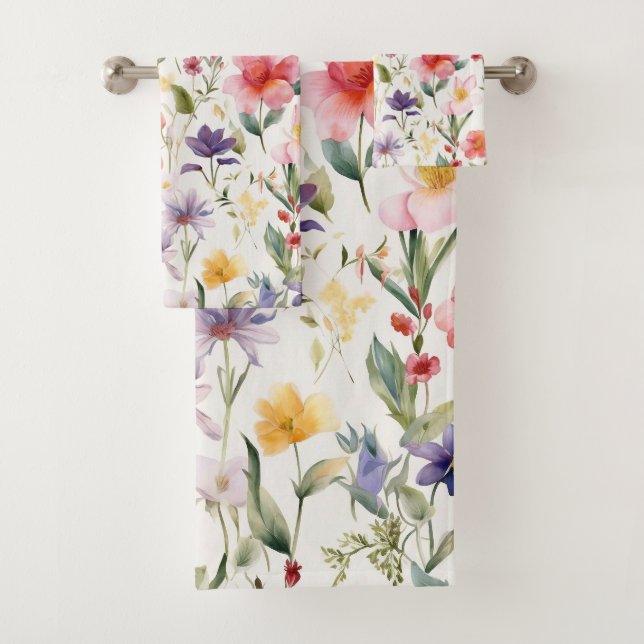 Seamless watercolor flowers pattern (In situ)