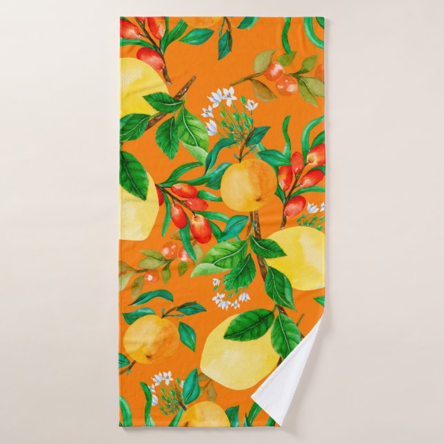 seamless watercolor illustration background mix co (Toalla de baño)