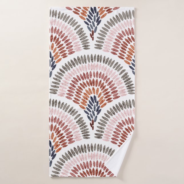 Seamless wavy pattern. Seigaiha design in polka do (Toalla de baño)