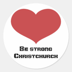 Sean fuertes pegatinas rotondas de Christchurch