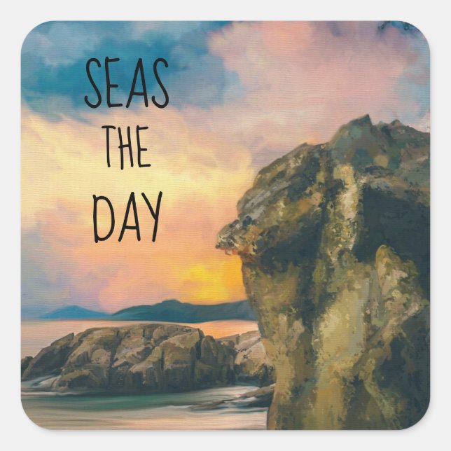 Seas the Day Inspirador Pegatina de citas (Anverso)