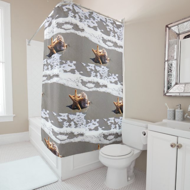 Seashell Beach Bathroom Cortina de Ducha (In situ)