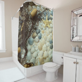 Seashell Beach Bathroom Cortina de Ducha