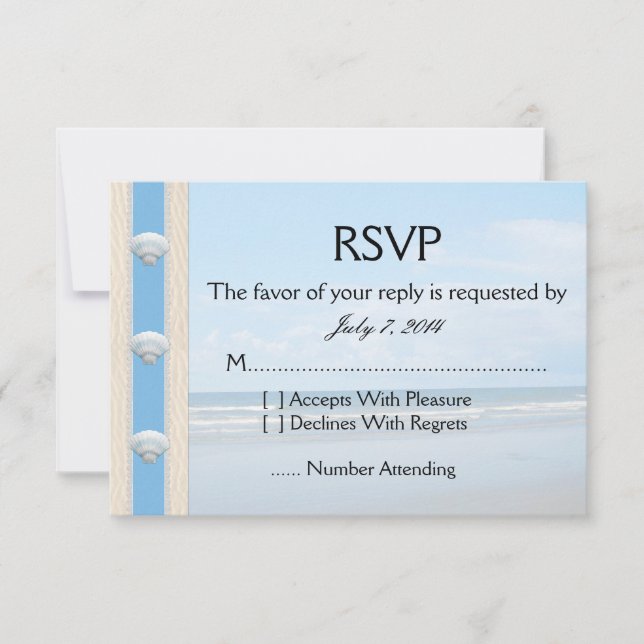 Seashell Beach Wedding RSVP (Anverso)