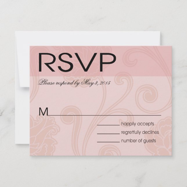 Seashell Dreams Beach Wedding RSVP rosa (Anverso)