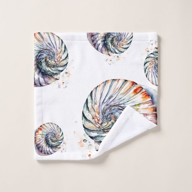 Seashell Shell Nautilus Design 357 Acuarela (Toallita)