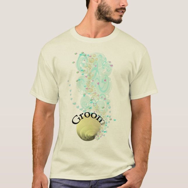 SeaShells Beach Wedding - Camiseta de Groom (Anverso)