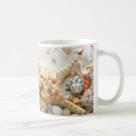 Seashells en la taza de la playa