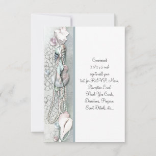 Seashells Pearls Beach Wedding RSVP