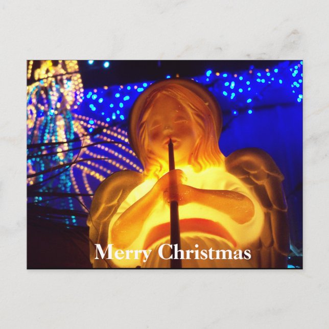 Seasons Greetings Feliz Navidad Angel PostCard (Anverso)