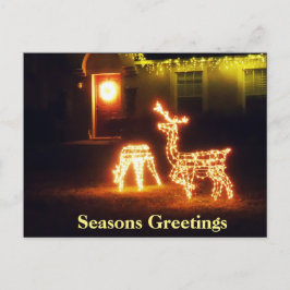 Seasons Greetings Feliz Navidad Deer PostCard