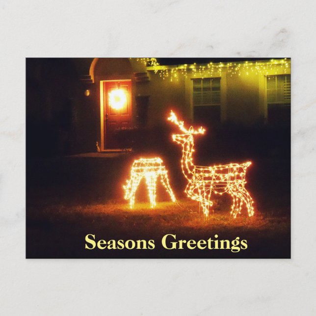 Seasons Greetings Feliz Navidad Deer PostCard (Anverso)