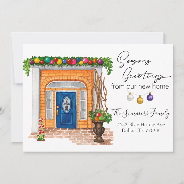 Seasons Greetings New Home Moving Invitación (Anverso)