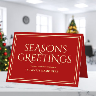 Seasons Greetings Red Modern Elegant Business