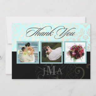 Seaspray + Pearl Damask, Tarjetas de agradecimient