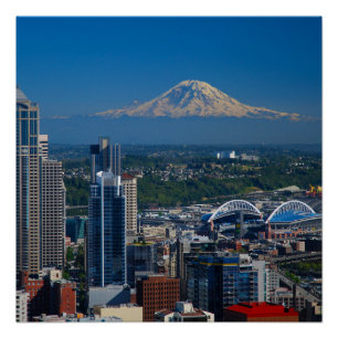 Seattle con el Poster de fotografía Mount Rainier