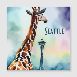 Seattle Giraffe Magnetic Card