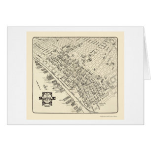 Seattle, mapa panorámico de WA - 1903