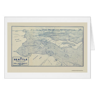 Seattle, mapa panorámico de WA - 1925