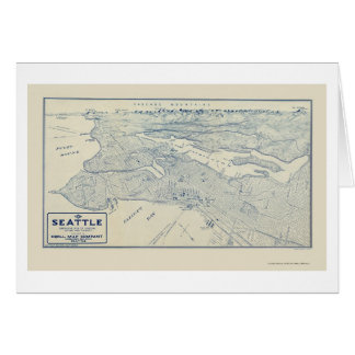 Seattle, mapa panorámico de WA - 1925