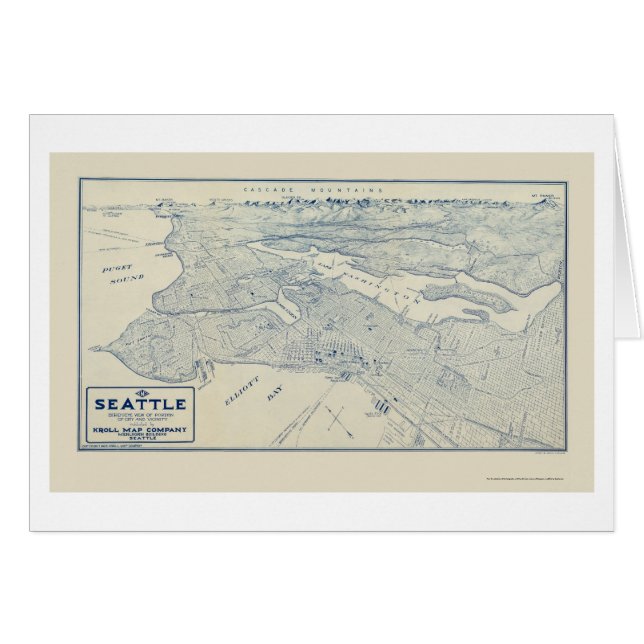 Seattle, mapa panorámico de WA - 1925 (Anverso (Horizontal))