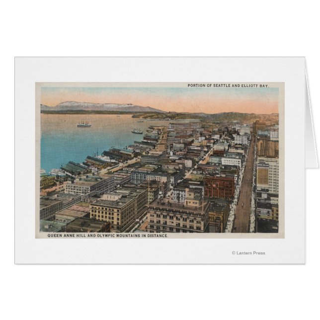 Seattle, WAA del centro de Seattle y Bay (Anverso (Horizontal))